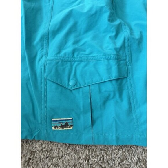 Patagonia Women's Outdoor Everyday 4" Shorts Size XL Belted Teal Active Logo - Picture 2 of 10